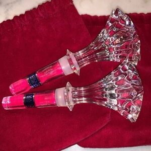 Marquis Waterford Crystal Decanter Bottle Stoppers (TWO):  5" Signed/Etched